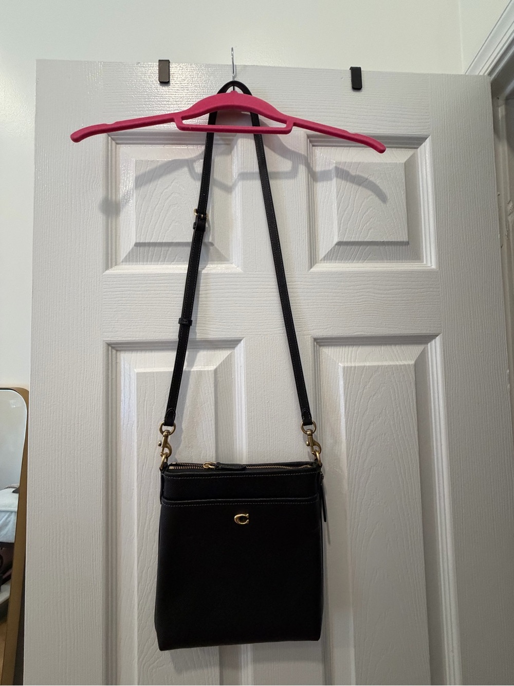 Coach Black Crossbody Bag with Gold Accent